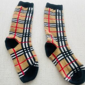 Burberry Kids Socks - Black, Red, Tan